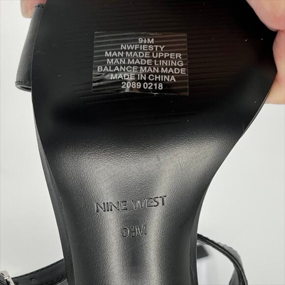 Nine West Feisty 4 inch Block Heel Sandal in Black/Clear Size 9.5 - Picture 6 of 6